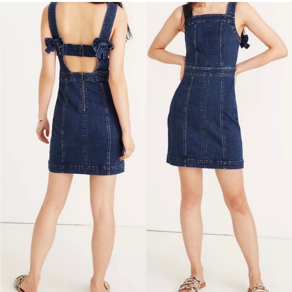 Stylish Denim Dress with Bow Details